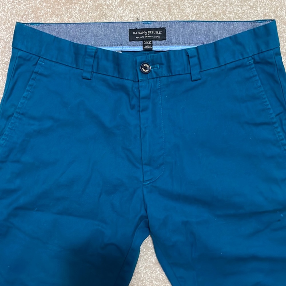 RARE size and teal color! Comfy Banana Republic 31x32 Fulton Skinny Chino.